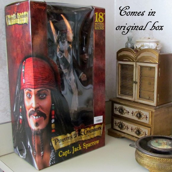 CAPT JACK SPARROW PIRATE JOHNNY DEPP TALKING 18" FIGURE PIRATES of the CARIBBEAN - Picture 7 of 14